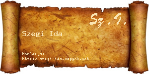 Szegi Ida névjegykártya