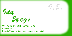 ida szegi business card